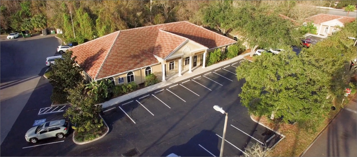 Aerial view of dental office building in Tampa