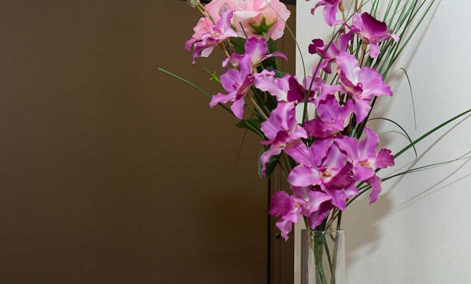 Purple flowers in a vase