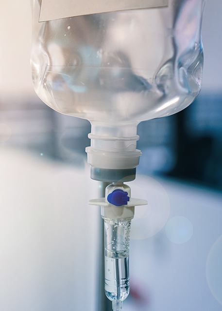 Close-up of IV drip for IV sedation