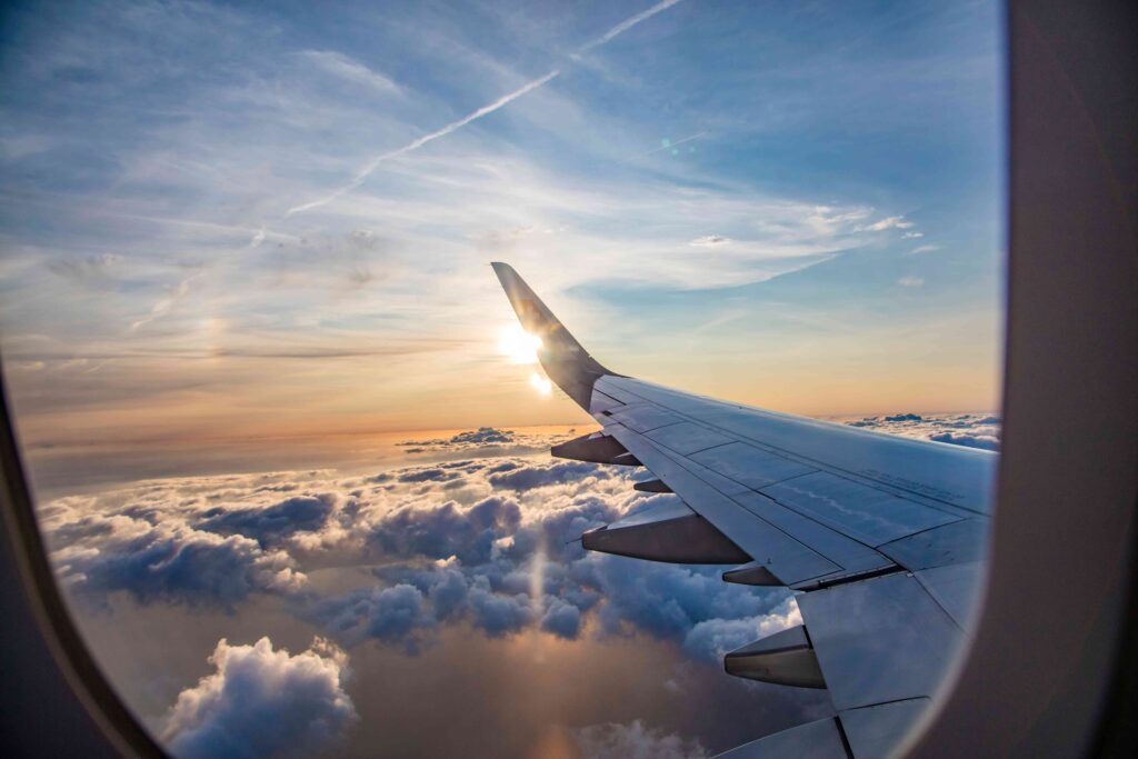 View outside of a plane window